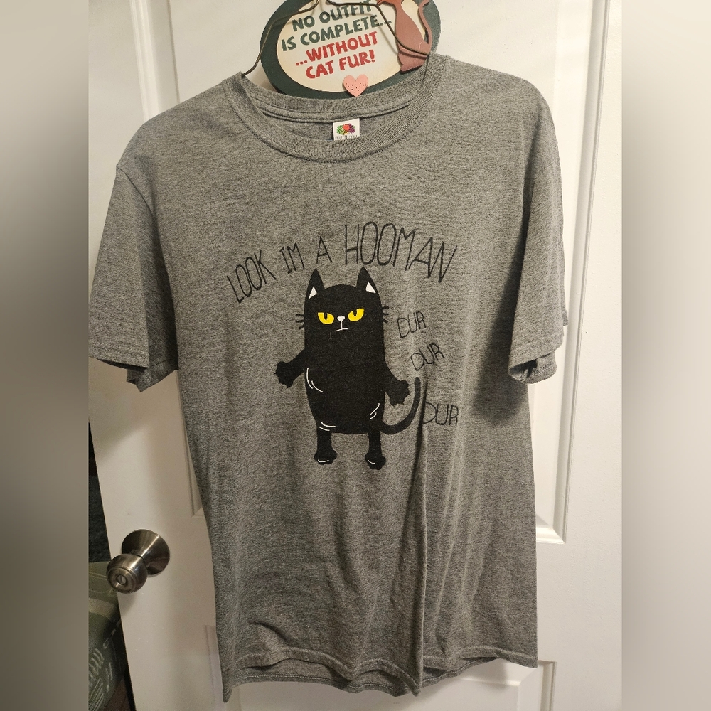Black Cat Kitty Cute I'm a Hooman Tee